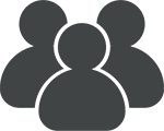 schematic silhouette of group of people